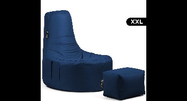 Casacomfy – Gamer XXL – Zitzak met Voetenbankje – Donker Blauw – Waterbestendig