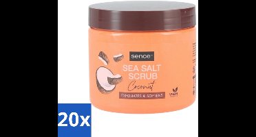 20 x Sence - Coconut - Bodyscrub - Verzorgend - 500 g - Bodyscrub Kokos - Huid Verzorging - Exfolieer Huid - Zeezout Scrub - Kokos Geur