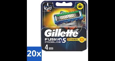 20 x Gillette - Fusion 5 ProGlide Power - Precisie en comfort - 4 Navulscheermesjes - Scheermesjes - Navulscheermesjes - Microcomb - Scherpe Mesjes - Comfortabel Scheren