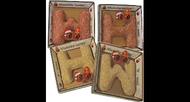 Kerst munchy letter W - H assortie - per 4 stuks
