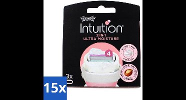 15 x Wilkinson - Navulmesjes Intuition 2-in-1 - Shea Butter - Scheert en Verzacht - 3 scheermesjes - 2-in-1 Navulmesjes - Shea Butter - Scheermesjes - Schuimt En Scheert - Huidverzorging