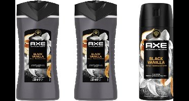 AXE Fine Fragrance Black Vanilla - Douchegel 2 x 300 ml & Deo Spray 150 ml