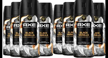AXE Fine Fragrance Deo Spray - Black Vanilla - Voordeelverpakking 8 x 150 ml