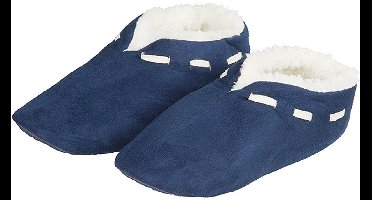 Apollo Spaanse sloffen/pantoffels - dames - donkerblauw - polyester - zachte voering 37-38