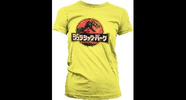 Jurassic Park Japanese Distressed Logo Girly Tee Damen T-Shirt Yellow-S