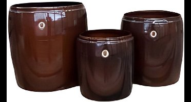 Buitengewoon de boet - Pot met rand Bruin M 25x26cm