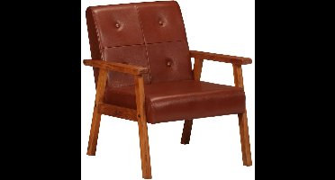 vidaXL - Fauteuil - echt - leer - bruin