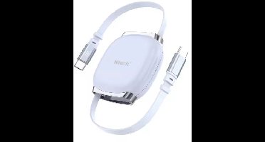Ntech - USB-C Kabel 100W Intrekbare Snellader Kabel Blauw – Oplaadkabel Geschikt voor apparaten S25, S25 Ultra, S25 FE, S24, S24 FE, A56, A36,A26, A17, A16,Tab A11 Plus, 17, 17 Pro, 17 Pro Max, 16, 16 Pro, 15, 15 Pro
