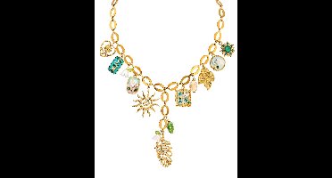 Cliste Couture - Handgemaakt PURE HARMONY MULTI CHARM Ketting - 18k Verguld - Roestvrij staal - Bedels - Ketting dames - Waterproof - Sieraad voor Festivals– Moederdag - Sierden vrouw