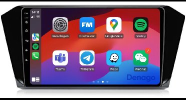 CarPlay autoradio geschikt voor Volkswagen Passat 2014 t/m 2021 | 9 inch | Android 13 | Draadloos Apple CarPlay & Android Auto | 2GB + 32GB | QuadCore processor | Denago DNG-A113 | 2025 model | 2015 2016 2017 2018 2019 2020 2021 | Bluetooth & Wifi