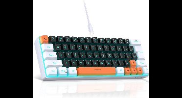 Compact Gaming Toetsenbord 60% met RGB Verlichting - Ergonomisch Mini Toetsenbord voor PC