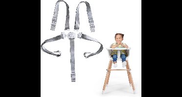 1 Kinderstoelharnas - Verstelbaar 5-punts babyharnas - Vervangende kinderstoelriemen - Universele kinderstoelriem - Werkt met kinderwagens, draagzakken, kinderwagens, autostoeltjes voor peuters en babyveiligheidsgordels