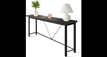 IvoQ Sidetable Zwart – Consoletafel – Haltafel – Industrieel - Smal & Stijlvol - 120x23x74