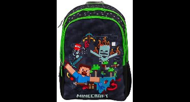 MINECRAFT TNT Rugzak - Schooltas - Rugtas - 3 ritsvakken - 8+ Jaar