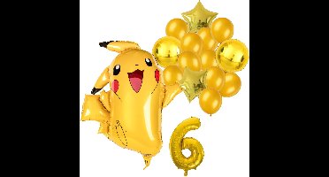 Pokemon ballon set - 62x78cm - Folie Ballon - Pokemon - Pikachu - Themafeest - 6 jaar - Verjaardag - Ballonnen - Versiering - Helium ballon