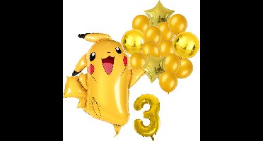 Pokemon ballon set - 62x78cm - Folie Ballon - Pokemon - Pikachu - Themafeest - 3 jaar - Verjaardag - Ballonnen - Versiering - Helium ballon