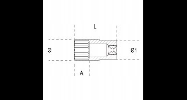 Beta 3/8" Lange Zeskant Dop 22 mm - 910AL