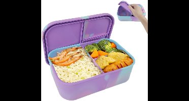 Azomor® BPA-vrije siliconen lunchbox met vakken voor kinderen en volwassenen