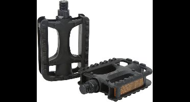 New Age Devi - Zwarte Fietspedalen - Trappers - Extra Grip - Anti-slip - Inclusief Reflectoren - Veilig - Zwart 11 mm schroefdraad