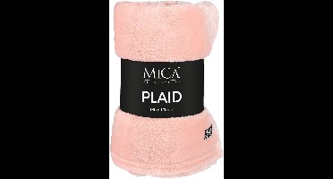 Mica Decorations Famke Fleece Plaid - L180 x B130 cm - Perzik