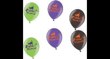 Ballonnen Halloween - 6x stuks - happy halloween - 27 cm - horror - halloween feestje
