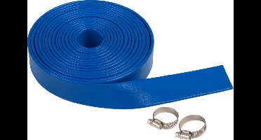 Deltaline Platte Afvoerslang voor Dompelpompen – 2½ inch / 63 mm – 5 m – 3 Bar – Incl. 2 Slangklemmen