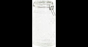 Items Voorraadpot / keuken voedsel opslag pot - 960 ml - glas - metalen beugelsluiting - conservenpot - 10 x 20 cm