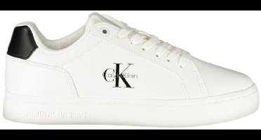 Leather Sneakers with Bold Contrast Details Wo - White
