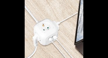 LogiLink LPS283U Stekkerdooskubus Wit Randaarde stekker 1 stuk(s)