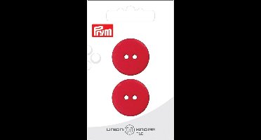Knoop 2 gaatjes 25mm rood 2st - Knopen - Prym