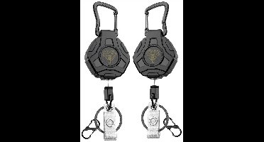 2 Stuks Heavy-Duty Uittrekbare Sleutelhanger met Pasjeshouders - Trekkoord Pashouder voor Dames/Heren - Broekclip Badgehouder 80cm Intrekbaar - Uitrolbare Karabijnhaak Sleutelkoord - Clip Sleutel Koord Uitrekbaar - ID Badges Keykoord/Kecord - Zwart