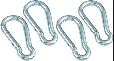 MARINETECH Karabijnhaak, Roestvrij staal A4, 6x60 mm, 4 stuks