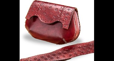 Donkerrode Heuptas van Natuurlijk Leer