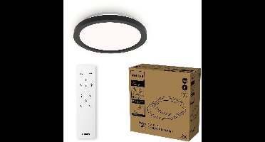 Philips All-In-One Plafondlamp - 2-Pack - Met Afstandsbediening - 24W - LED-verlichting - Warm- tot Koelwit licht; 2700K tot 6500K - 30 cm - Zwart - Rond