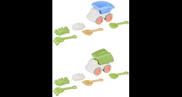 Eddy Toys Strand Speelgoed Vrachtwagen Set 6-Delig - Kiepwagen Strandspeelgoed met Hark en Schep - Zand Speelgoed met Truck en Zandvormen - Strandset met Kiepwagen - 1 willekeurige set