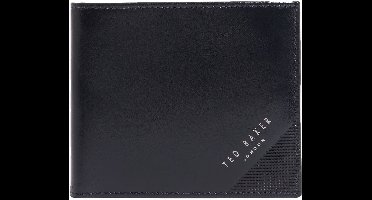 Ted Baker Leren portemonnee Embossed Corner Leather Bifold Coin Wallet Navy donkerblauw