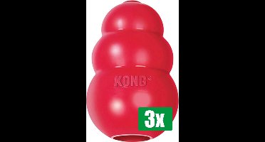 Kong Voordeelverpakking - 3 stuks - Classic Rood - MEDIUM 5,5X5,5X9 CM