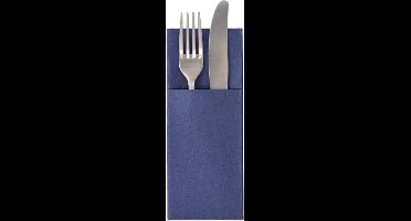 50 Servetten ROYAL Collection 40 cm x 30 cm donkerblauw met bestekvouw