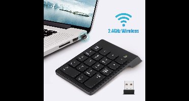JeiibrZui Draadloos Numeriek Toetsenblok - USB-Numeriek Toetsenblok - 2,4GHz Transmissie & Compacte Draagbare Ontwerp - 1 - Voor Laptopgebruikers+Zwart