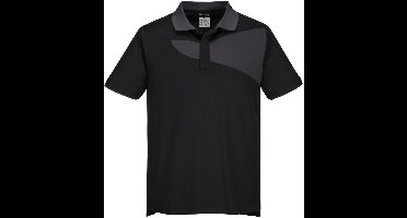 Portwest PW2 Hi Vis polo K/M PW210 - Zwart/Grijs - M