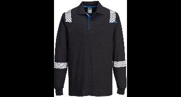 Portwest WX3 Vlamwerende Polo met lange mouwen FR711 - Zwart - XXXL