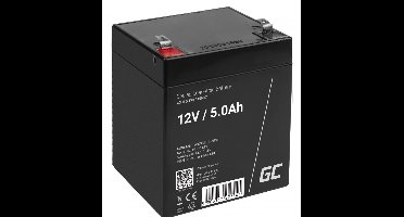 Green Cell Loodaccu 12 V 5 Ah Loodvlies (AGM) (b x h x d) 90 x 107 x 70 mm Kabelschoen 6.35 mm Cyclusbestendig, Onderhoudsvrij