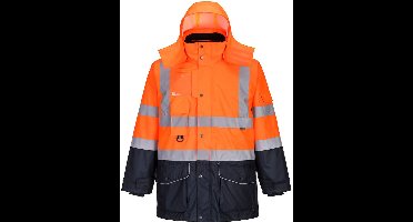 Portwest Hi-Vis 7-in-1 Contrast Traffic Jack S426 - Oranje/Marine - M