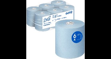 Handdoekrol scott 1laags 350m blauw