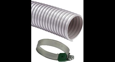 Light-flex, afzuigslang, Buigstraal 50 mm Diameter inwendig 50 mm Diameter uitwendig 57 mm met 2 slangklemmen per meter