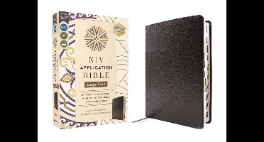 NIV Application Commentary Resources- NIV Application Bible, Large Print, European Bonded Leather, Black, Red Letter, Indexed, Comfort Print