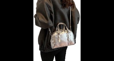 S&E Compacte PU Crossbodytas Dames – Krasbestendig Materiaal – Elegant & Veelzijdig voor Dagjes Uit - Zilver