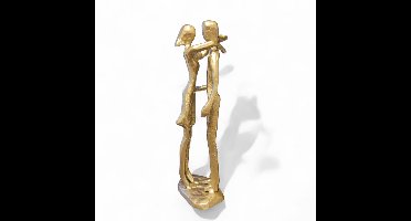 Sculptuur Hart voor Elkaar beeld – goud– 6 x 5 x 18 cm