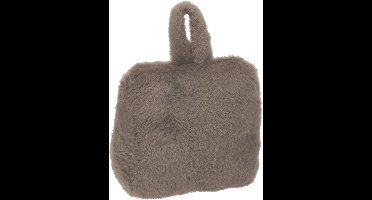Home & Styling Fake Fur Deurstopper - 1 kg - grijs - stof - gewicht - 7 x 17 cm - deurstop