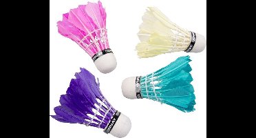 Eddy Toys Badminton Shuttles - 5x stuks - veren - gekleurd